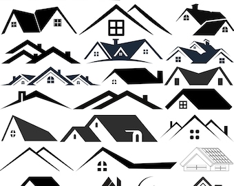 House Roof Svg Bundle, Roof Silhouette, House Roof Vector, Realtor SVG, Real Estate Svg, House Clipart, Roof Clipart, Cricut Svg