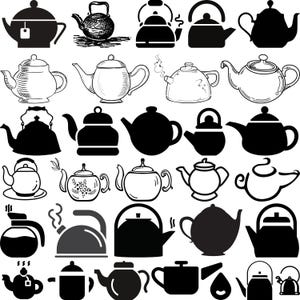 Teapot SVG Bundle, Teapot vector, Teapot monogram, Tea Time svg, Tea Kettle svg, tea lover svg, Teapots Cut Files, Teapots Clipart,
