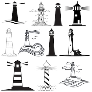 Lighthouse SVG Bundle, Lighthouse Clipart, Lighthouse SVG Cut Files for Cricut, Maritime svg, ighthouse Design, Lighthouse Vector,