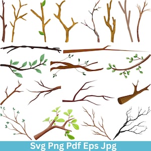 Tree Branch Svg Bundle, Twig SVG Bundle, Branch Clipart, Branch svg cut files, Tree Twig svg, Forest Tree, Branch Vector, Tree Limb svg
