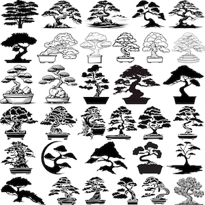 BONSAI SVG Bundle,Bonsai Clipart, Bonsai Miniature Tree, Bonsai Silhouette , Bonsai Vector, Bonsai Cricut,