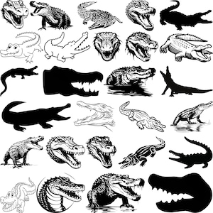 Crocodile svg bundle, Crocodile Clipart, Crocodile detaled,Crocodile Cut Files, Crocodile head svg, Crocodile face svg,Crocodile Silhouette
