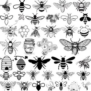 Bee Svg Bundle, Honeycomb Svg, Bee Clipart, Queen Bee Svg, Bee Svg Files For Cricut, Bee and flower svg, Bee Hive Svg, Bee Silhouette