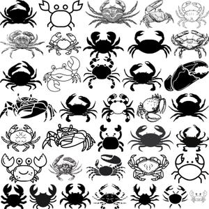 Krab SVG-bundel, krab silhouet, krab clipart, krab SVG-bestanden knippen voor Cricut, zeevruchten Svg, krab Cricut-bestand, strand Svg,