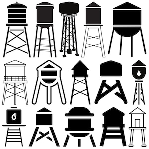 Water Tower SVG Bundle, Water Tower vector, Water Tower cut files, Water Tower dxf, Water Tower Silhouette, Gilbert Water Tower Svg