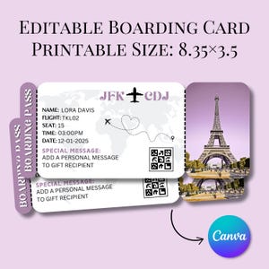 Printable Boarding Pass Airline Ticket, Vacation Surprise Gift, Printable Personalized Airline Ticket, Surprise Boarding Coupon Pass