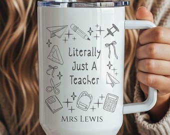 Engraved Teacher Personalized Insulated Tumbler, 40oz Travel Mug, Custom Teacher Appreciation Gift, Retirement Back to School Educator Gift