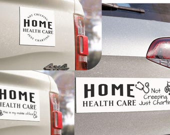 Funny Home Health Care Car Magnet Not Creeping Just Charting, Auto Decoration, Gift for Nurses, Medical Professionals, Healthcare Humor