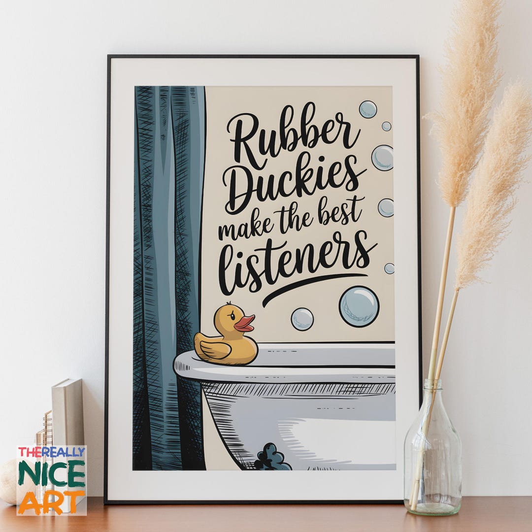 Rubber Duckies Bathroom Art Print, Kids Bath Decor (digital Download ...