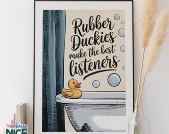 Rubber Duckies Bathroom Art Print, Kids Bath Decor (Digital Download)