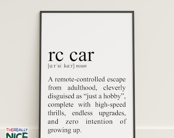RC Car Definition Art Print | Funny Hobby Garage Decor (Digital Download)