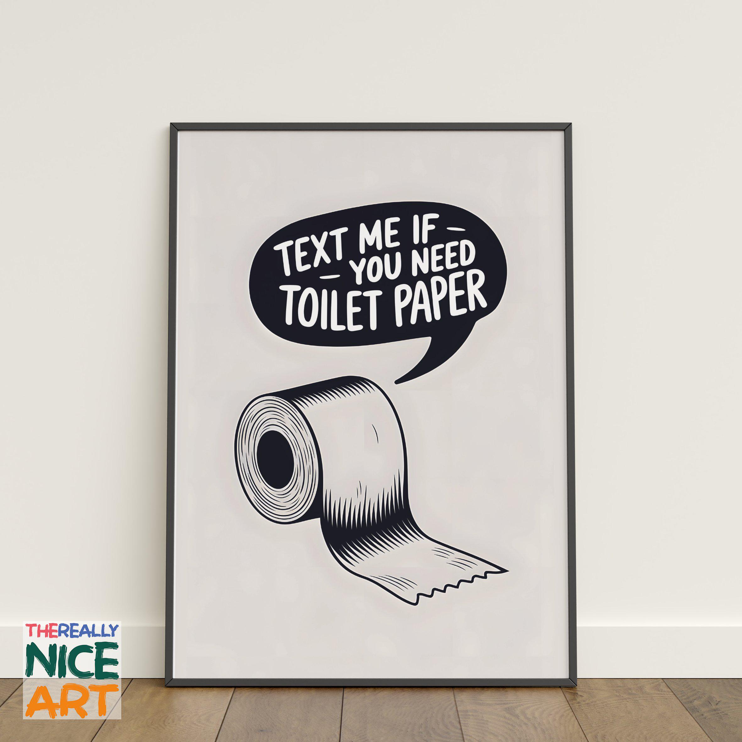 Funny Bathroom Poster, Text Me Toilet Paper Print (digital Download) - Etsy
