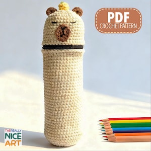 Crochet Capybara Pencil Case Pattern | Amigurumi Zipper Pouch Tutorial | Kawaii School Supplies | PDF Digital Download