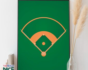 Baseball Field Wall Art, Vintage Ballpark Poster, Sports Enthusiast Decor, Instant Digital DOWNLOAD