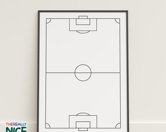 Minimalistic Soccer Field Wall Art, Stadium Grass Poster, Football Pitch Decor, Instant Digital DOWNLOAD