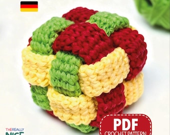 Crochet Pattern Braided Baby Ball | Montessori Puzzle Ball | Crochet Grab Ball | PDF Digital Download