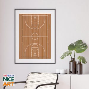 Basketball Court Wall Art, Classic Court Design Poster, Sports Enthusiast Decor, Instant Digital DOWNLOAD image 2