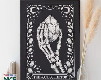 The Rock Collector Tarot Card Wall Art, Geology Nerd Gift, Nature Hobby Decor (Digital Download)