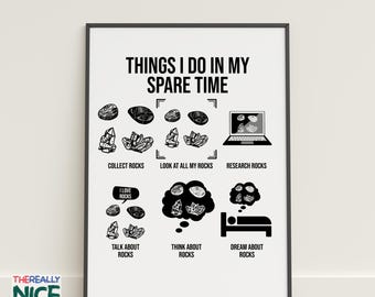 Rock Collector Art Print, Geology Enthusiast Design (Digital Download)
