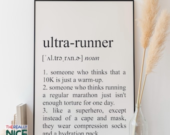 Ultra Runner Definition Print, Trail Athlete Wall Art (Digital Download)