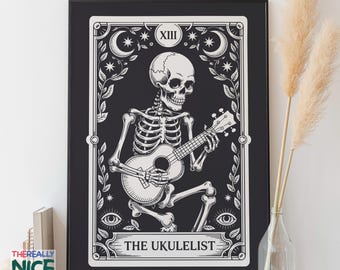 The Ukulelist Tarot Card Wall Art, Musician Gift Print, Island Vibes Decor Poster (Digital Download)