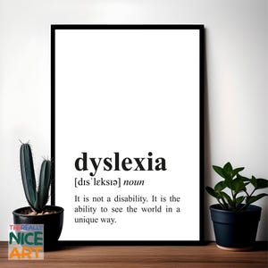 Dyslexia PRINTABLE Wall Art, Dyslexia Therapist Office Decor, Reading Specialist Print, Instant Digital DOWNLOAD