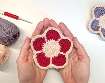 Coaster Crochet Pattern | Daisy Mug Rug PDF Tutorial | Beginner Friendly Coaster Pattern | Flower  Coffee Table Decor