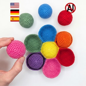 Haakpatroon kleursorteerspel | Montessori-haakspeelgoed, interactief amigurumipatroon autisme | Digitale pdf-download