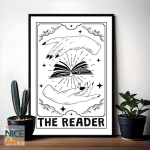 Tarot Karte The Reader DRUCKBARE Wandkunst, The Reader Kunstwerk, Buchliebhaber Kunst, Buchliebhaber, Buchclub Sofortiger digitaler DOWNLOAD