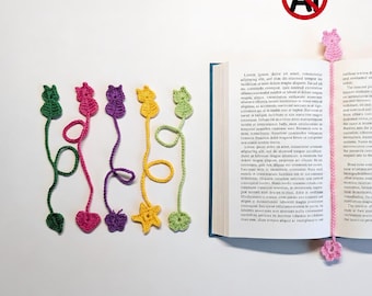 Cat Bookmark Crochet Pattern | Easy Beginner | 6-in-1 Bookmark Bundle | PDF Crochet Pattern | Different Charms