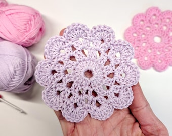 Coaster Crochet Pattern | Doily Boho Flower Mug Rug PDF Tutorial | Easy Handmade Crochet Gift Idea |Beginner Friendly Coaster Pattern