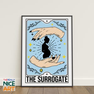 Arte mural imprimible de madre sustituta, diseño de madre sustituta, decoración de embarazo por gestación subrogada, impresión de FIV, descarga digital instantánea