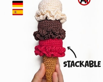Ice Cream Crochet Pattern | Ice Cream Toy | Play Kitchen Ice Cream | Amigurumi Pattern | Beginner Friendly | PDF Pattern