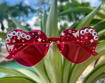 Benson Boone Custom Rhinestoned Tour Glasses