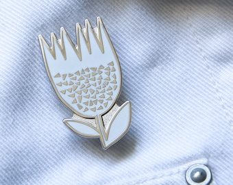 White Flower Enamel Pin Brooch