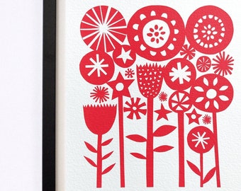 Summer Garden Print - A pretty floral print, taken from one of my paper cuts.