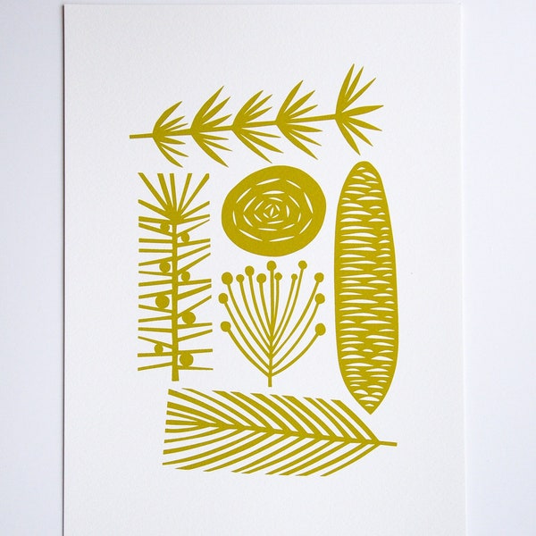 Winter Forest Print - An open edition giclee print from an original paper cut illustration.