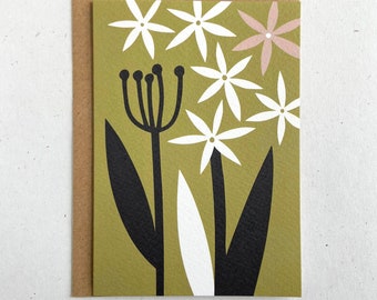 A6 Wild Garlic greeting card - Any Occasion - Blank Inside for your own message