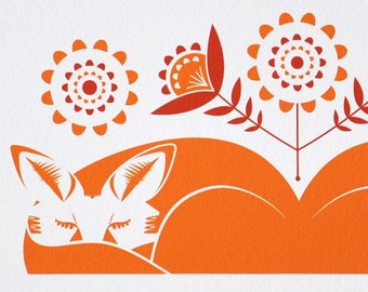Sleeping Foxes - Signed Open Edition Giclee Print
