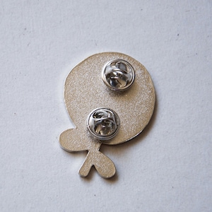 A Single Flower Head Enamel Pin Brooch Badge Black and Nickle image 4
