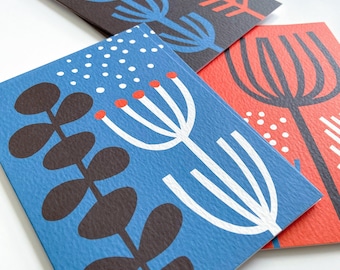 Winter Foliage Christmas Cards: Set of 6 Botanical Holiday Cards.