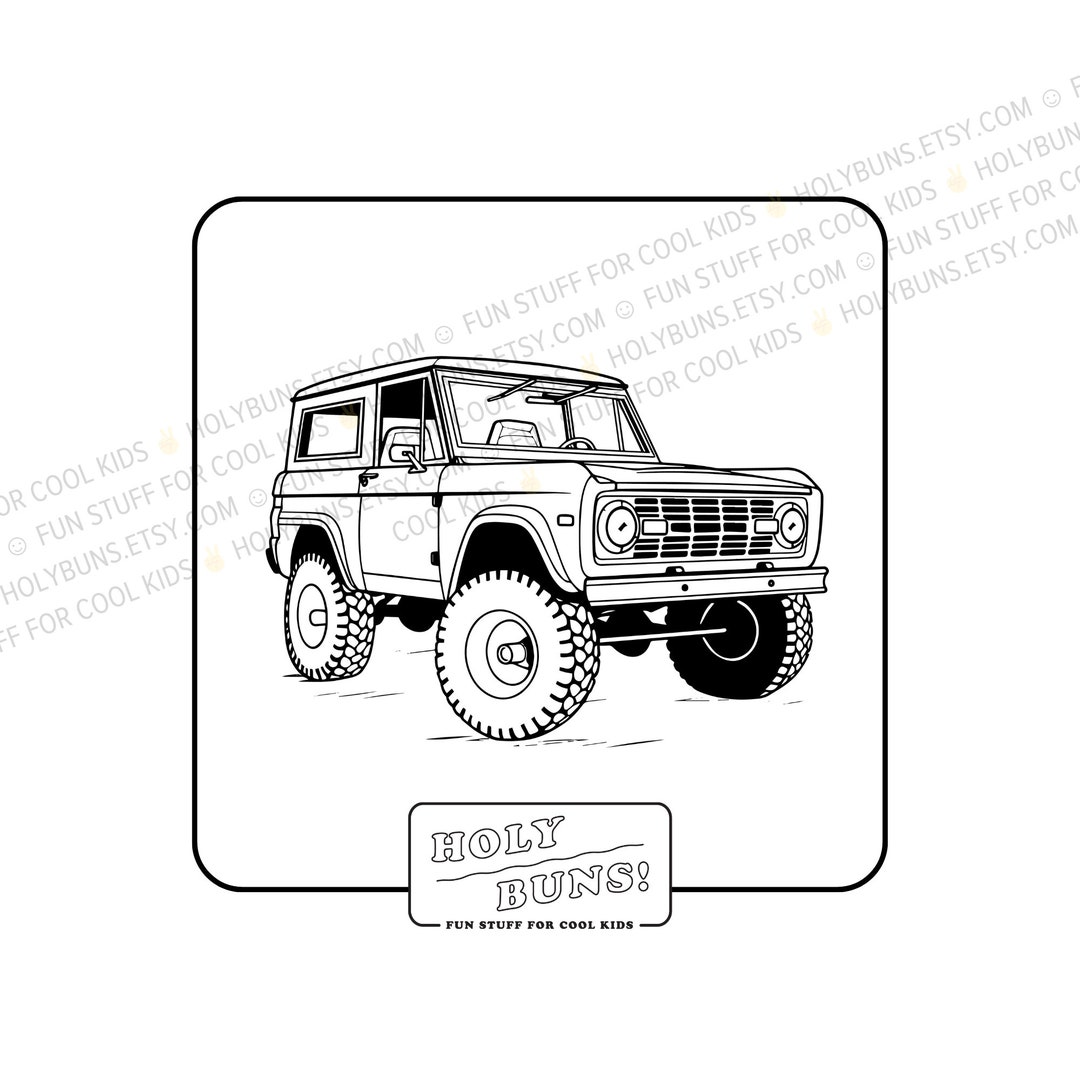 Cool Kid Coloring Pages Ford Bronco Coloring Page, Instant Download