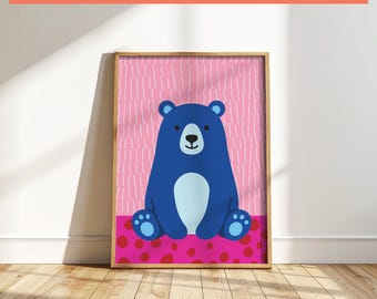 Lámina digital para guardería - Arte mural moderno para niños - Decoración escandinava para guardería - Decoración para habitación infantil - Póster moderno