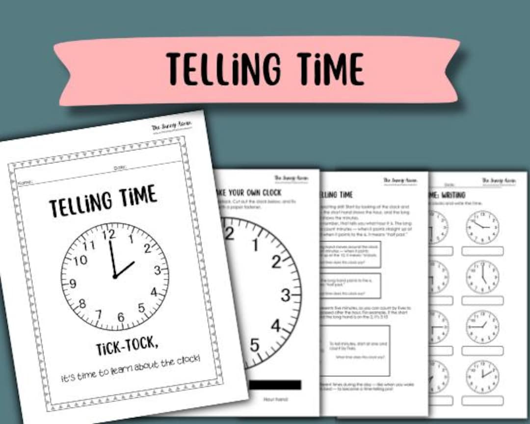 Telling Time: Clock Educational Resource, 7 Page PDF - Etsy