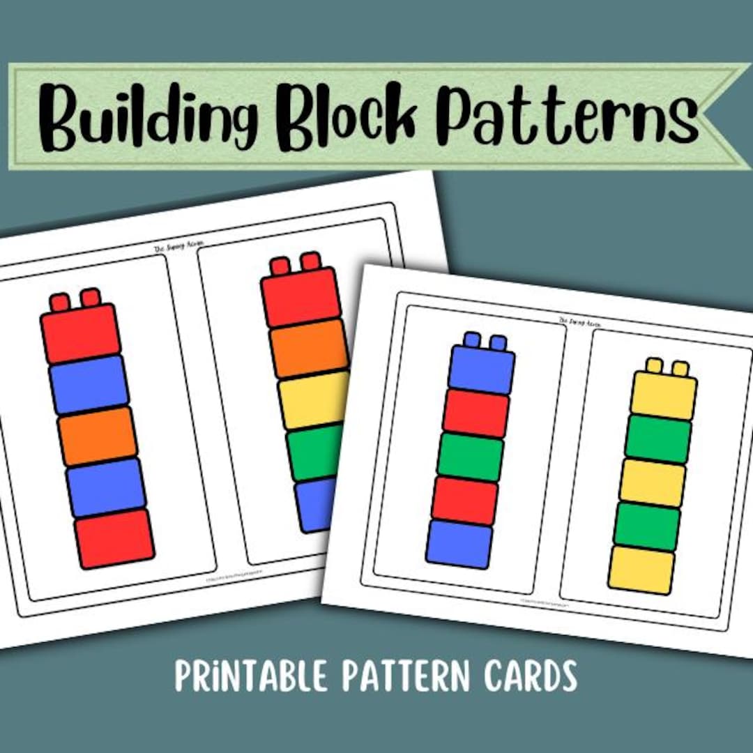 Building Block Pattern Cards: Print and Cut Template - Etsy