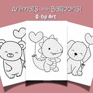 Djur och ballonger: Målningsaktivitet för barn med bomullspinne