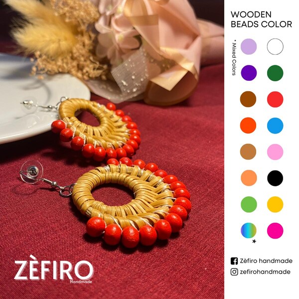 Rattan Earrings - Etsy