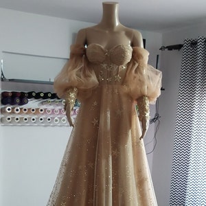 DDP Star Dress Star Wedding Dress Gold Star Dress DDP