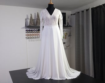 Chiffon And Lace Wedding Dress