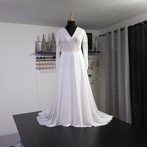 Chiffon And Lace Wedding Dress